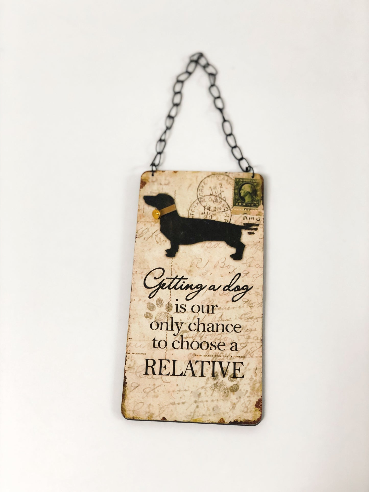 Hanging Wooden Dog Sign